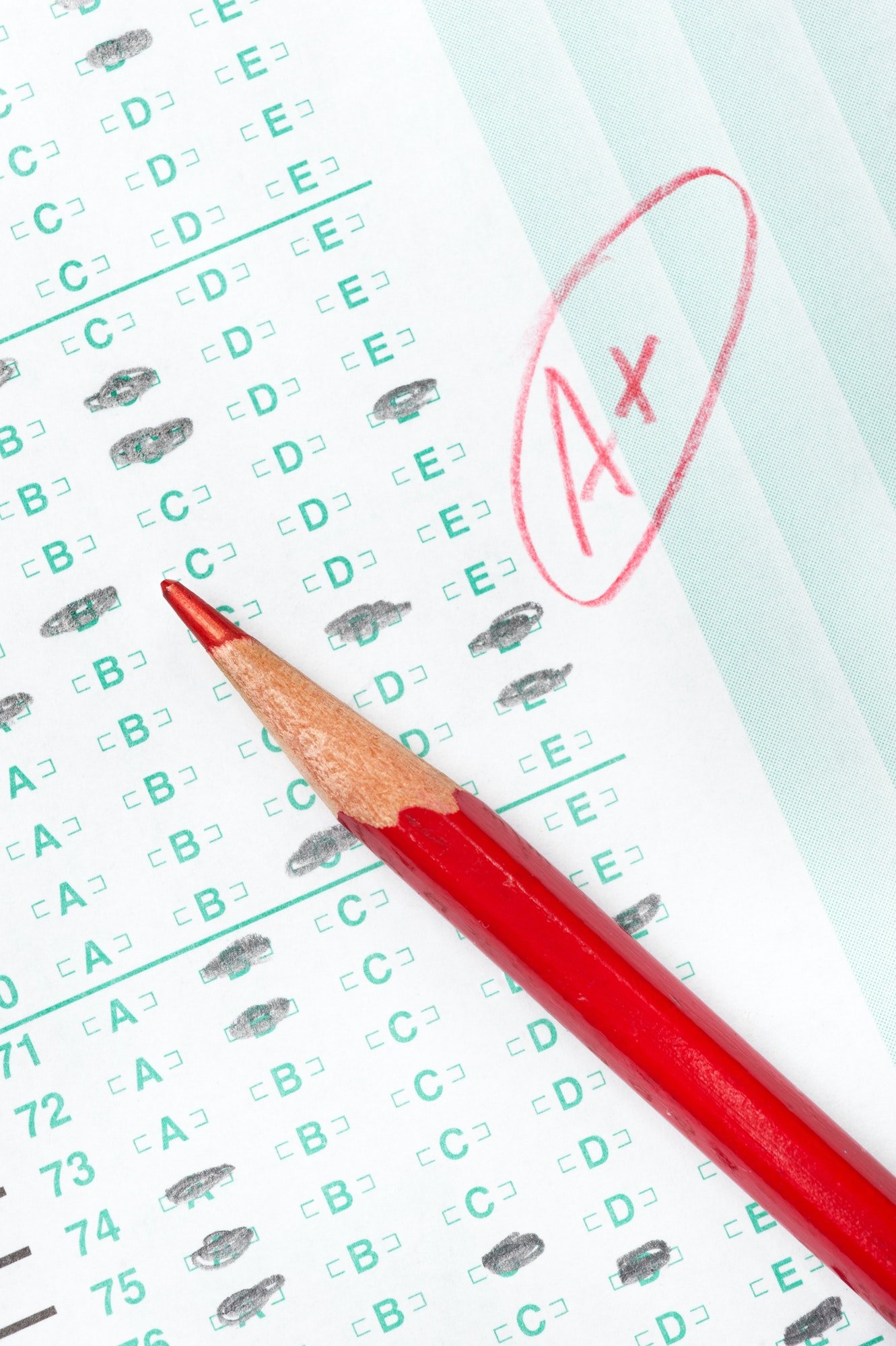 Graded test form