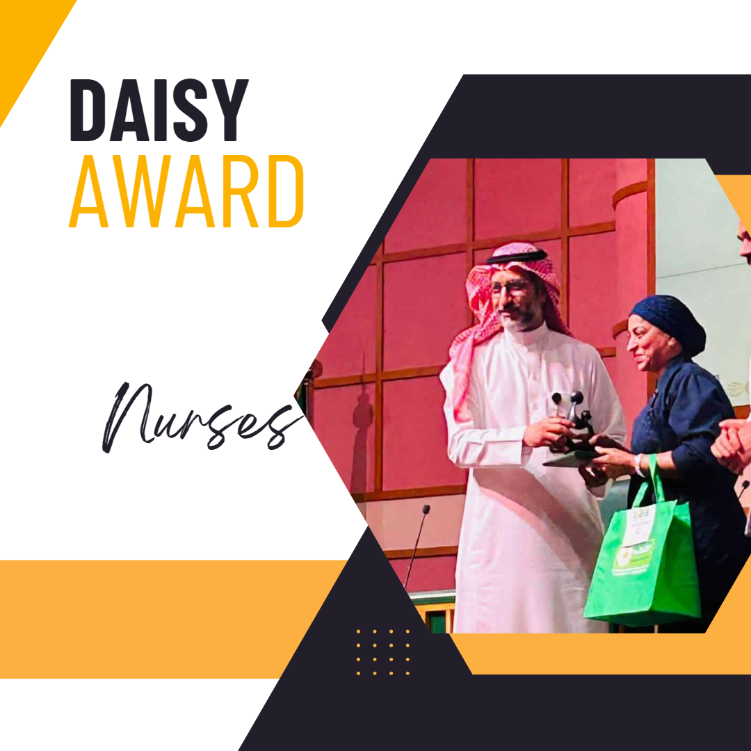 Image of nurse Laxmi Rachamalla receiving the Daisy Award for excellence in nursing
