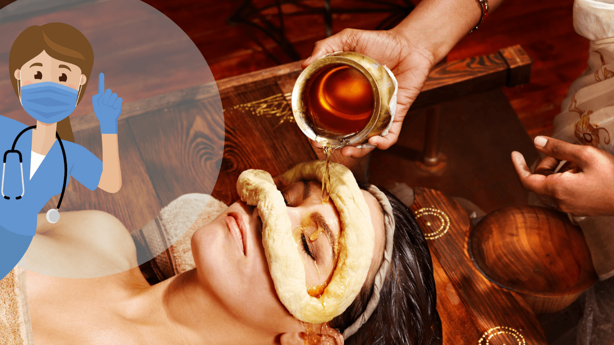 Panchakarma is being administered and A Nurse Image